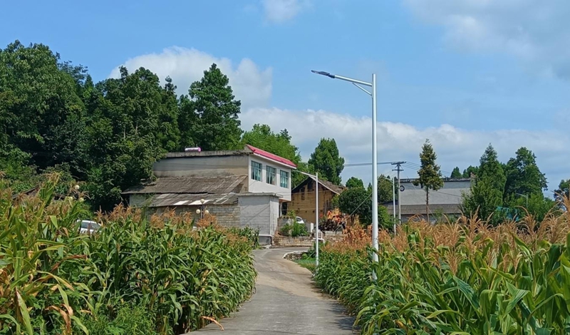 息烽县小寨坝镇大湾村上坝组新安装的路灯。